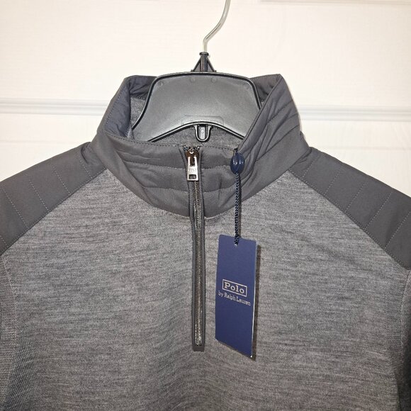 Polo Ralph Lauren Gray Wool Quarter Zip Sweater - Picture 2 of 8